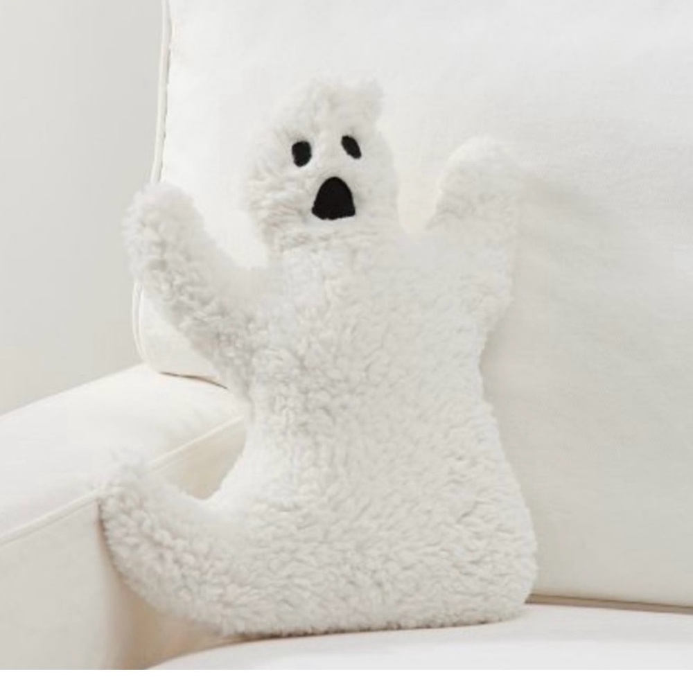 Pottery Barn White Ghost Plush Pillow